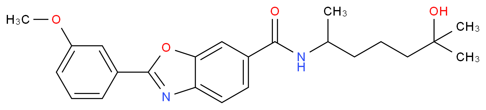 N-(5-hydroxy-1,5-dimethylhexyl)-2-(3-methoxyphenyl)-1,3-benzoxazole-6-carboxamide_Molecular_structure_CAS_)