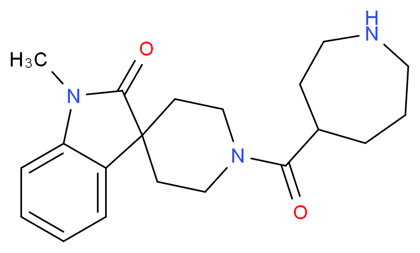 1'-(azepan-4-ylcarbonyl)-1-methylspiro[indole-3,4'-piperidin]-2(1H)-one_Molecular_structure_CAS_)