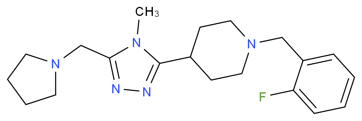 1-(2-fluorobenzyl)-4-[4-methyl-5-(pyrrolidin-1-ylmethyl)-4H-1,2,4-triazol-3-yl]piperidine_Molecular_structure_CAS_)