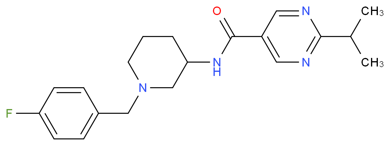 N-[1-(4-fluorobenzyl)piperidin-3-yl]-2-isopropylpyrimidine-5-carboxamide_Molecular_structure_CAS_)