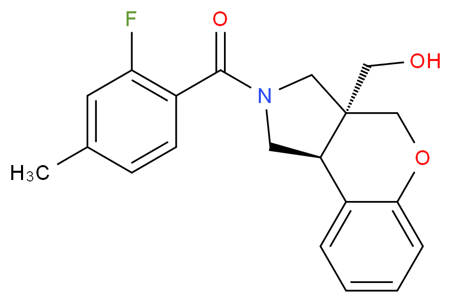 [(3aS*,9bS*)-2-(2-fluoro-4-methylbenzoyl)-1,2,3,9b-tetrahydrochromeno[3,4-c]pyrrol-3a(4H)-yl]methanol_Molecular_structure_CAS_)
