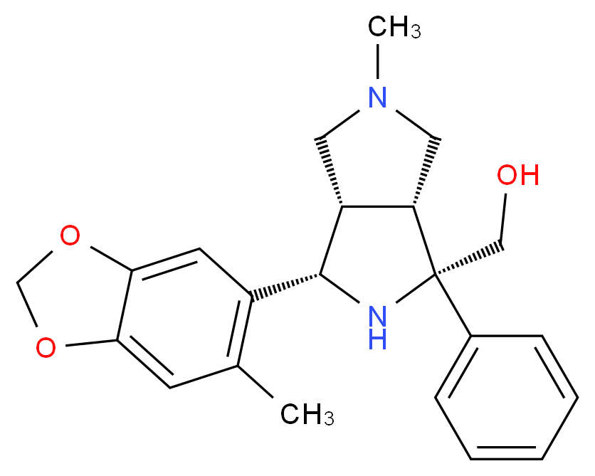 [(1S*,3S*,3aS*,6aR*)-5-methyl-3-(6-methyl-1,3-benzodioxol-5-yl)-1-phenyloctahydropyrrolo[3,4-c]pyrrol-1-yl]methanol_Molecular_structure_CAS_)