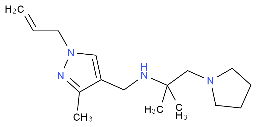 N-[(1-allyl-3-methyl-1H-pyrazol-4-yl)methyl]-2-methyl-1-pyrrolidin-1-ylpropan-2-amine_Molecular_structure_CAS_)