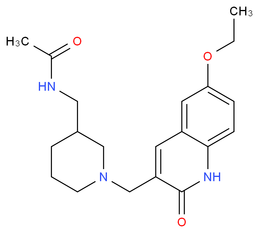 N-({1-[(6-ethoxy-2-oxo-1,2-dihydroquinolin-3-yl)methyl]piperidin-3-yl}methyl)acetamide_Molecular_structure_CAS_)