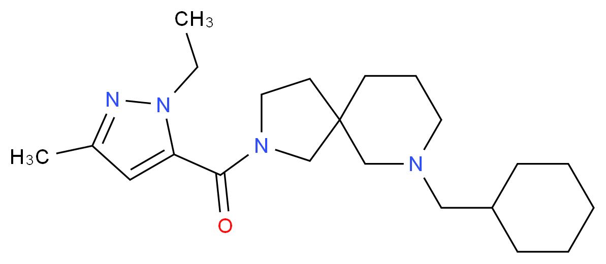 7-(cyclohexylmethyl)-2-[(1-ethyl-3-methyl-1H-pyrazol-5-yl)carbonyl]-2,7-diazaspiro[4.5]decane_Molecular_structure_CAS_)