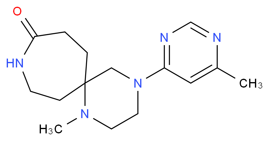 1-methyl-4-(6-methyl-4-pyrimidinyl)-1,4,9-triazaspiro[5.6]dodecan-10-one_Molecular_structure_CAS_)