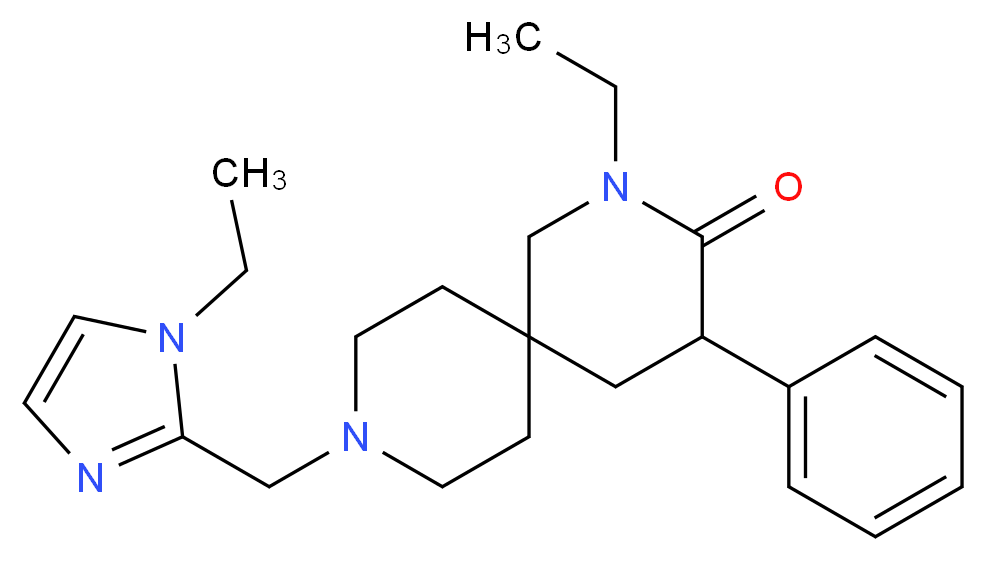2-ethyl-9-[(1-ethyl-1H-imidazol-2-yl)methyl]-4-phenyl-2,9-diazaspiro[5.5]undecan-3-one_Molecular_structure_CAS_)