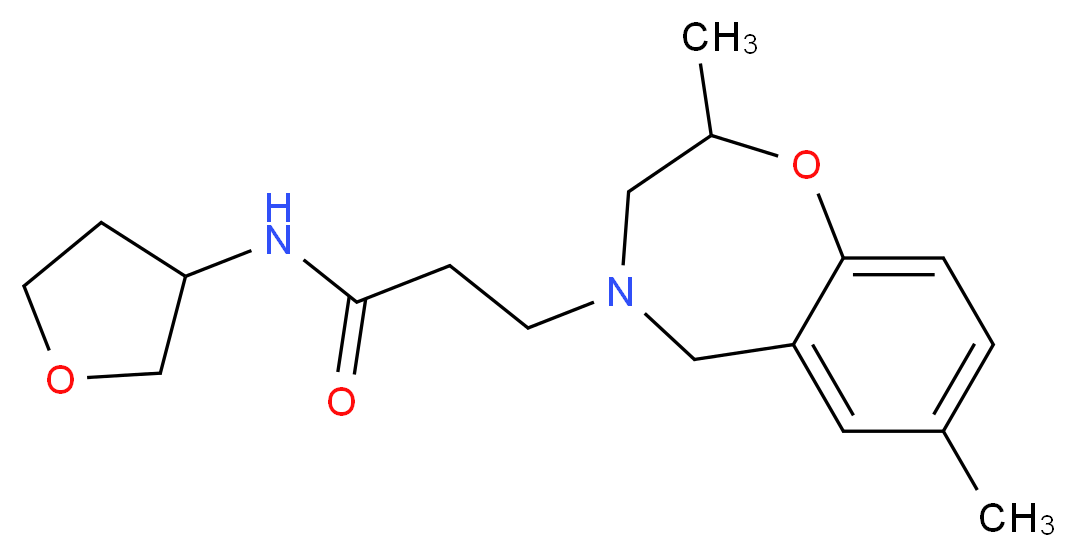 3-(2,7-dimethyl-2,3-dihydro-1,4-benzoxazepin-4(5H)-yl)-N-(tetrahydro-3-furanyl)propanamide_Molecular_structure_CAS_)
