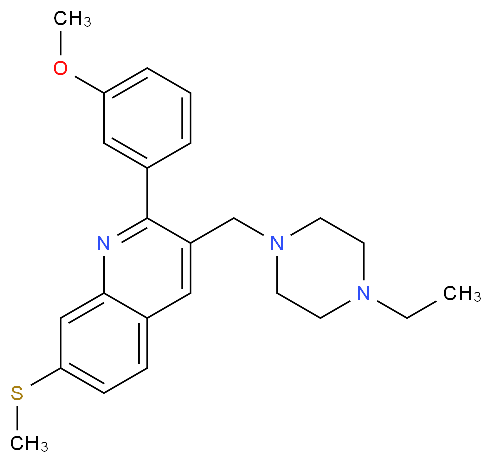 3-[(4-ethyl-1-piperazinyl)methyl]-2-(3-methoxyphenyl)-7-(methylthio)quinoline_Molecular_structure_CAS_)
