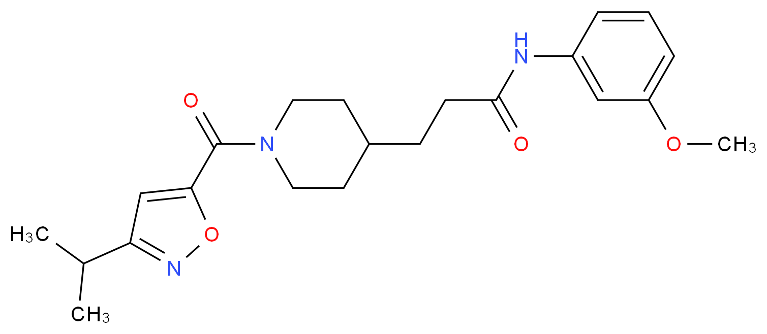 3-{1-[(3-isopropyl-5-isoxazolyl)carbonyl]-4-piperidinyl}-N-(3-methoxyphenyl)propanamide_Molecular_structure_CAS_)