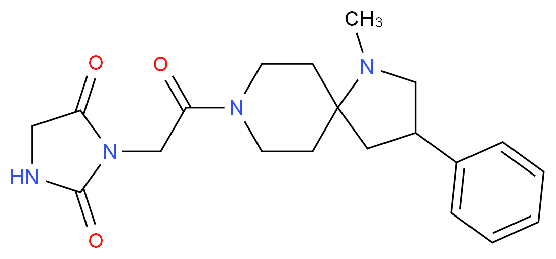 3-[2-(1-methyl-3-phenyl-1,8-diazaspiro[4.5]dec-8-yl)-2-oxoethyl]-2,4-imidazolidinedione_Molecular_structure_CAS_)