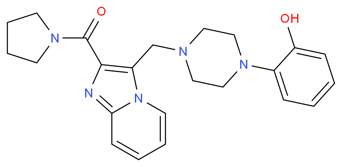 2-(4-{[2-(1-pyrrolidinylcarbonyl)imidazo[1,2-a]pyridin-3-yl]methyl}-1-piperazinyl)phenol_Molecular_structure_CAS_)