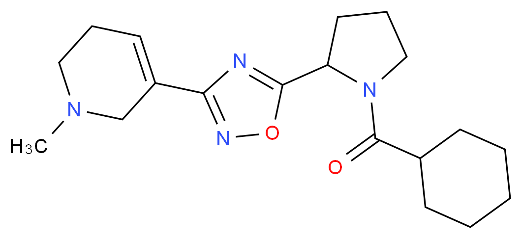 5-{5-[1-(cyclohexylcarbonyl)pyrrolidin-2-yl]-1,2,4-oxadiazol-3-yl}-1-methyl-1,2,3,6-tetrahydropyridine_Molecular_structure_CAS_)
