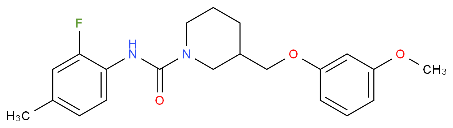 N-(2-fluoro-4-methylphenyl)-3-[(3-methoxyphenoxy)methyl]piperidine-1-carboxamide_Molecular_structure_CAS_)