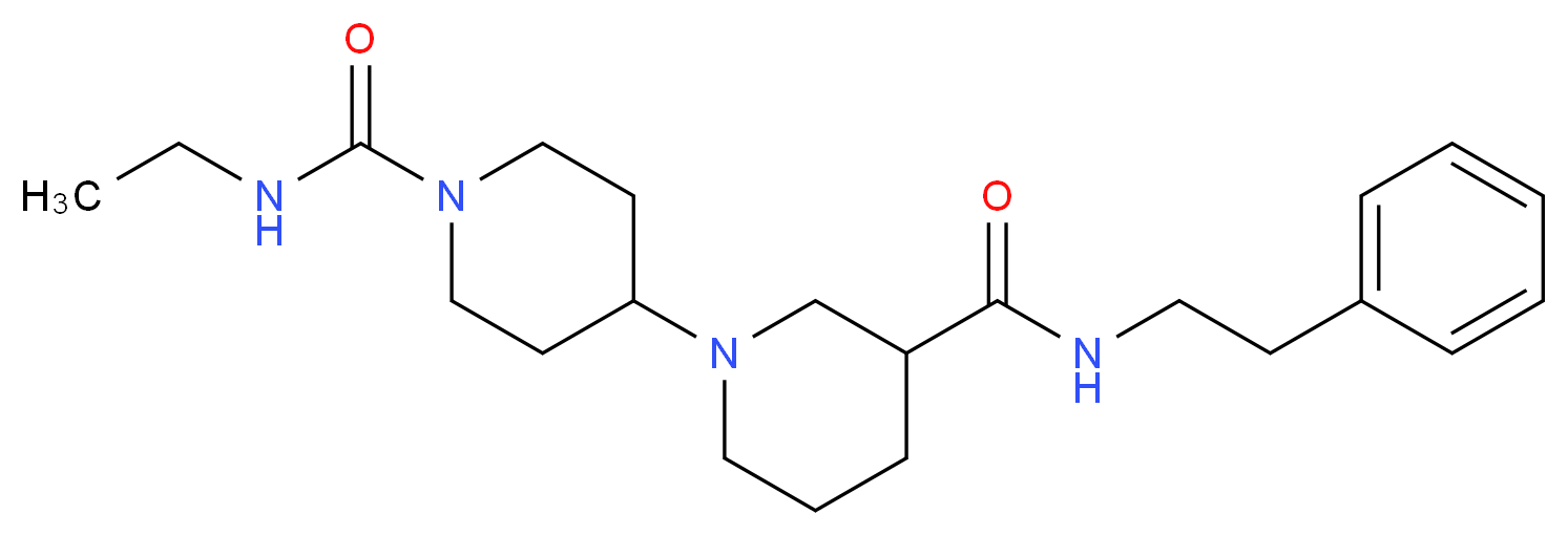 N~1~'-ethyl-N~3~-(2-phenylethyl)-1,4'-bipiperidine-1',3-dicarboxamide_Molecular_structure_CAS_)