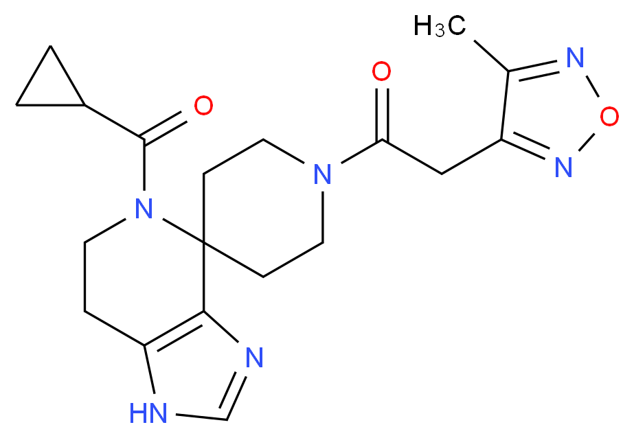 5-(cyclopropylcarbonyl)-1'-[(4-methyl-1,2,5-oxadiazol-3-yl)acetyl]-1,5,6,7-tetrahydrospiro[imidazo[4,5-c]pyridine-4,4'-piperidine]_Molecular_structure_CAS_)