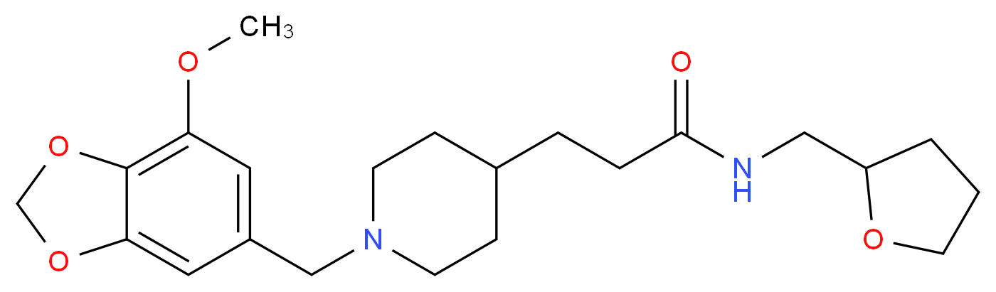 3-{1-[(7-methoxy-1,3-benzodioxol-5-yl)methyl]-4-piperidinyl}-N-(tetrahydro-2-furanylmethyl)propanamide_Molecular_structure_CAS_)