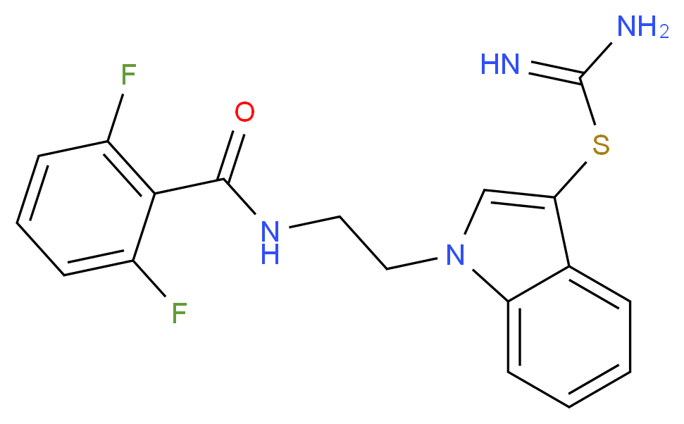 1-{2-[(2,6-difluorobenzoyl)amino]ethyl}-1H-indol-3-yl imidothiocarbamate hydroiodide_Molecular_structure_CAS_)