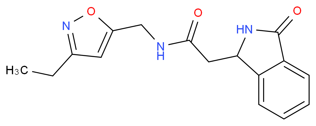 N-[(3-ethyl-5-isoxazolyl)methyl]-2-(3-oxo-2,3-dihydro-1H-isoindol-1-yl)acetamide_Molecular_structure_CAS_)