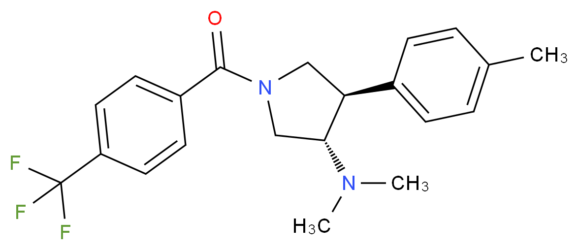 (3S*,4R*)-N,N-dimethyl-4-(4-methylphenyl)-1-[4-(trifluoromethyl)benzoyl]pyrrolidin-3-amine_Molecular_structure_CAS_)