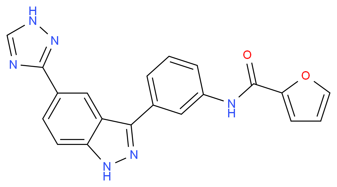 N-{3-[5-(1H-1,2,4-triazol-3-yl)-1H-indazol-3-yl]phenyl}furan-2-carboxamide_Molecular_structure_CAS_)