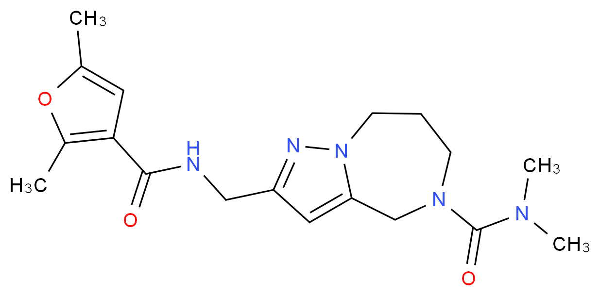 2-{[(2,5-dimethyl-3-furoyl)amino]methyl}-N,N-dimethyl-7,8-dihydro-4H-pyrazolo[1,5-a][1,4]diazepine-5(6H)-carboxamide_Molecular_structure_CAS_)
