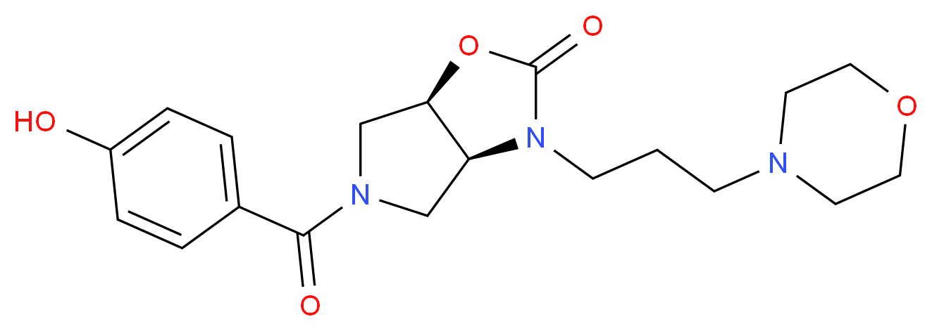 (3aS*,6aR*)-5-(4-hydroxybenzoyl)-3-(3-morpholin-4-ylpropyl)hexahydro-2H-pyrrolo[3,4-d][1,3]oxazol-2-one_Molecular_structure_CAS_)
