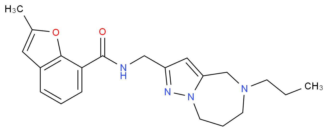 2-methyl-N-[(5-propyl-5,6,7,8-tetrahydro-4H-pyrazolo[1,5-a][1,4]diazepin-2-yl)methyl]-1-benzofuran-7-carboxamide_Molecular_structure_CAS_)