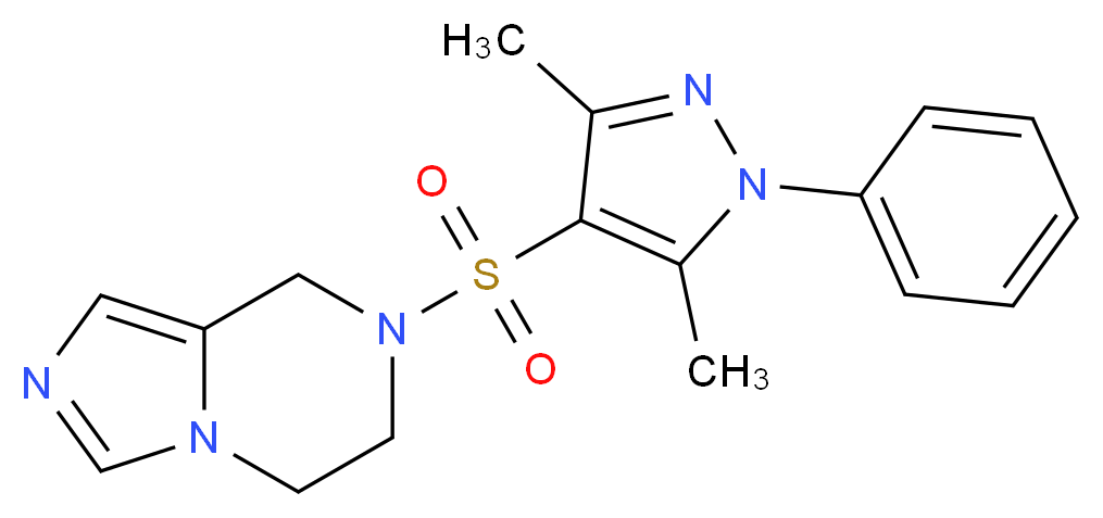7-[(3,5-dimethyl-1-phenyl-1H-pyrazol-4-yl)sulfonyl]-5,6,7,8-tetrahydroimidazo[1,5-a]pyrazine_Molecular_structure_CAS_)