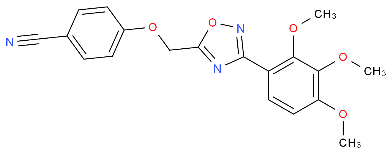 4-{[3-(2,3,4-trimethoxyphenyl)-1,2,4-oxadiazol-5-yl]methoxy}benzonitrile_Molecular_structure_CAS_)