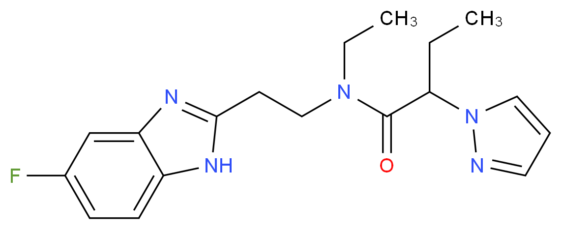N-ethyl-N-[2-(5-fluoro-1H-benzimidazol-2-yl)ethyl]-2-(1H-pyrazol-1-yl)butanamide_Molecular_structure_CAS_)