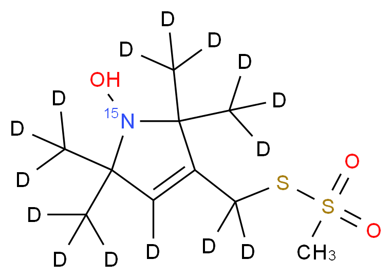 (1-Oxyl-2,2,5,5-tetramethyl-Δ3-pyrroline-3-methyl) Methanethiosulfonate-15N,d15_Molecular_structure_CAS_384342-58-9)