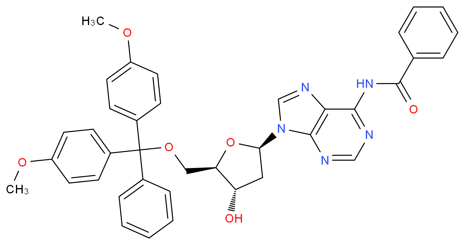 N6-Benzoyl-5′-O-(4,4′-dimethoxytrityl)-2′-deoxyadenosine_Molecular_structure_CAS_64325-78-6)