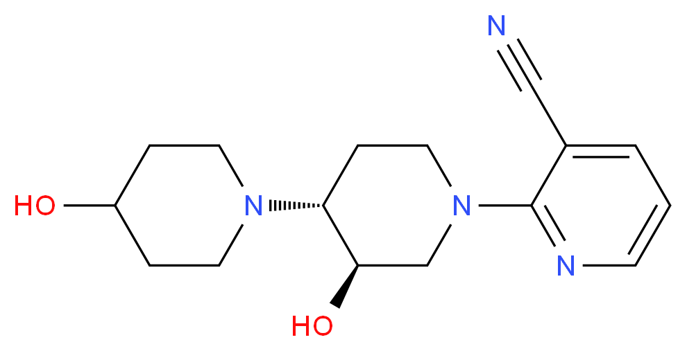 2-[(3'R*,4'R*)-3',4-dihydroxy-1,4'-bipiperidin-1'-yl]nicotinonitrile_Molecular_structure_CAS_)