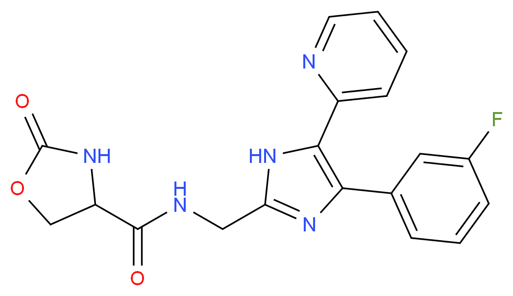 N-{[4-(3-fluorophenyl)-5-pyridin-2-yl-1H-imidazol-2-yl]methyl}-2-oxo-1,3-oxazolidine-4-carboxamide_Molecular_structure_CAS_)