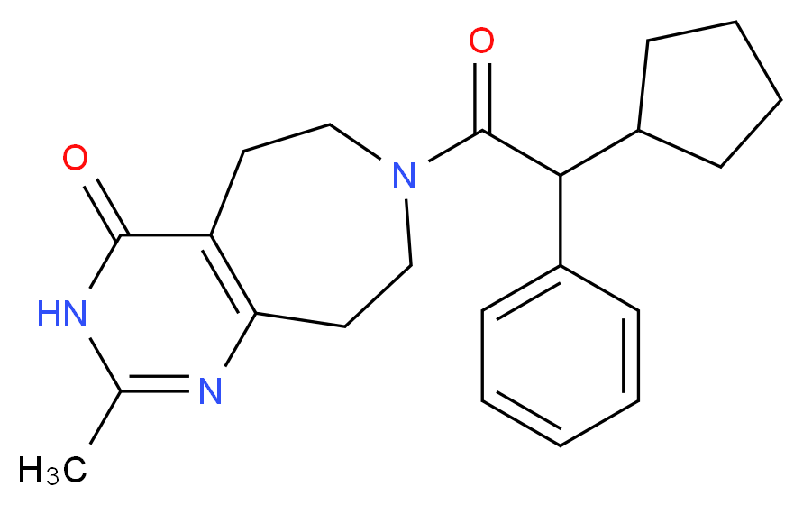 7-[cyclopentyl(phenyl)acetyl]-2-methyl-3,5,6,7,8,9-hexahydro-4H-pyrimido[4,5-d]azepin-4-one_Molecular_structure_CAS_)