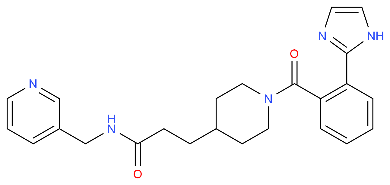 3-{1-[2-(1H-imidazol-2-yl)benzoyl]-4-piperidinyl}-N-(3-pyridinylmethyl)propanamide_Molecular_structure_CAS_)