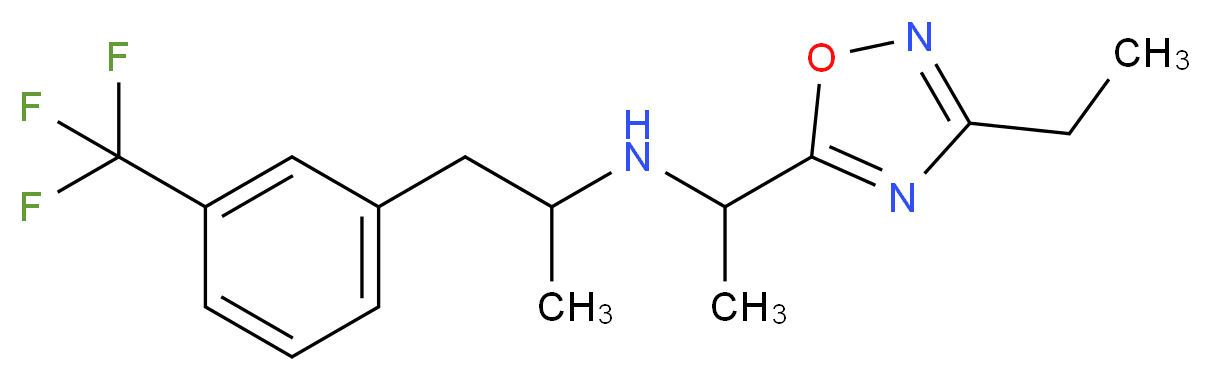 N-[1-(3-ethyl-1,2,4-oxadiazol-5-yl)ethyl]-1-[3-(trifluoromethyl)phenyl]-2-propanamine_Molecular_structure_CAS_)