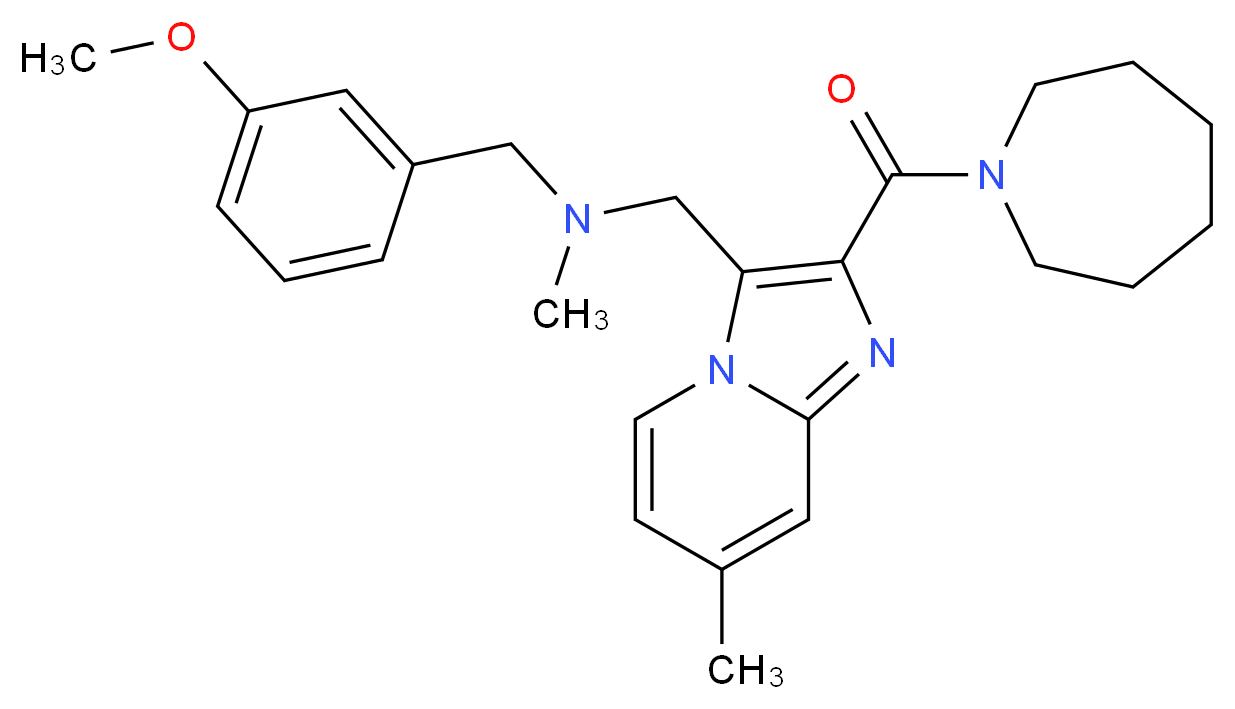1-[2-(1-azepanylcarbonyl)-7-methylimidazo[1,2-a]pyridin-3-yl]-N-(3-methoxybenzyl)-N-methylmethanamine_Molecular_structure_CAS_)