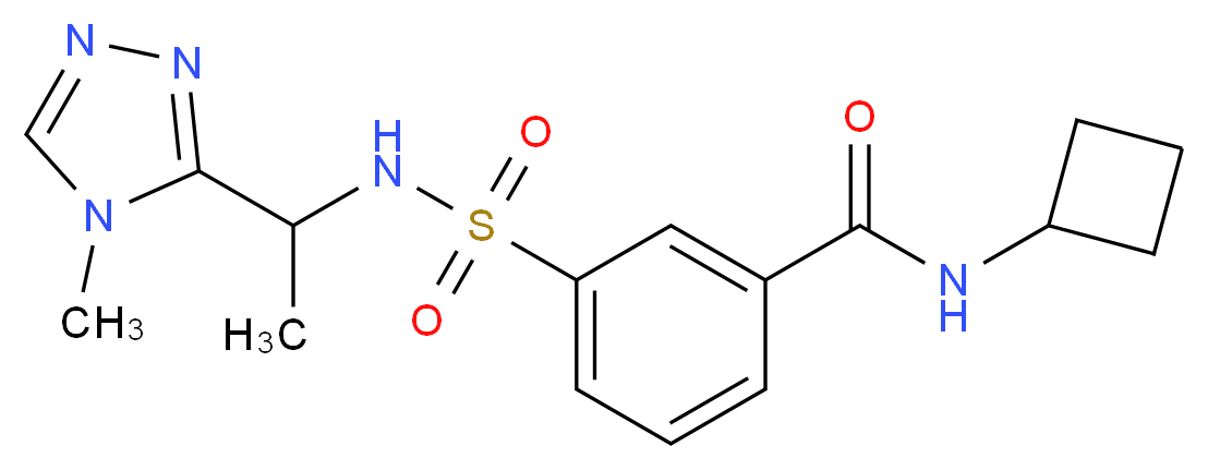 N-cyclobutyl-3-({[1-(4-methyl-4H-1,2,4-triazol-3-yl)ethyl]amino}sulfonyl)benzamide_Molecular_structure_CAS_)