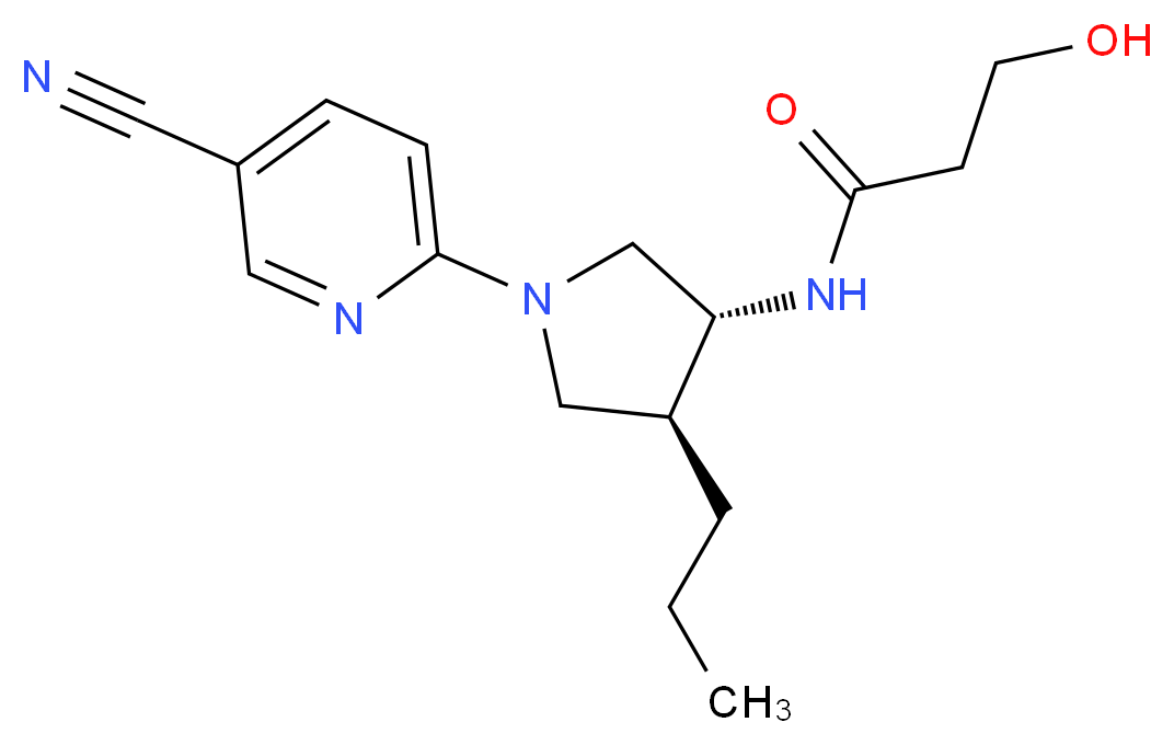 N-[(3R*,4S*)-1-(5-cyano-2-pyridinyl)-4-propyl-3-pyrrolidinyl]-3-hydroxypropanamide_Molecular_structure_CAS_)