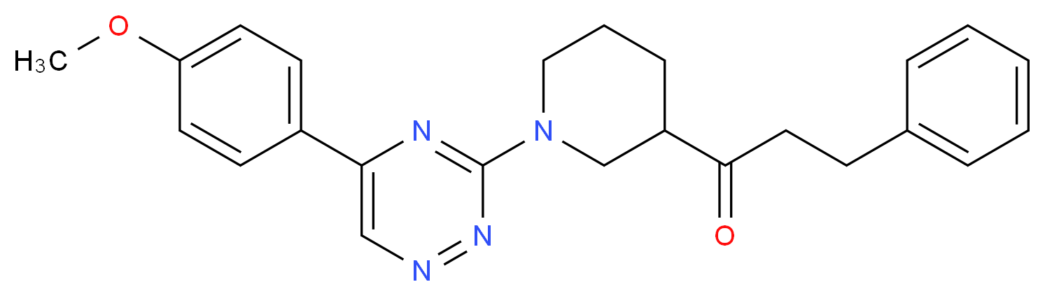 1-{1-[5-(4-methoxyphenyl)-1,2,4-triazin-3-yl]-3-piperidinyl}-3-phenyl-1-propanone_Molecular_structure_CAS_)