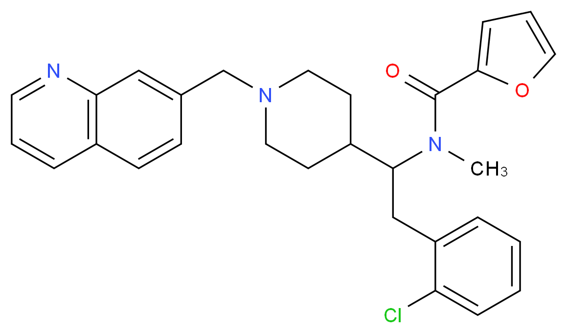 N-{2-(2-chlorophenyl)-1-[1-(7-quinolinylmethyl)-4-piperidinyl]ethyl}-N-methyl-2-furamide_Molecular_structure_CAS_)