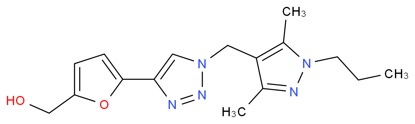(5-{1-[(3,5-dimethyl-1-propyl-1H-pyrazol-4-yl)methyl]-1H-1,2,3-triazol-4-yl}-2-furyl)methanol_Molecular_structure_CAS_)