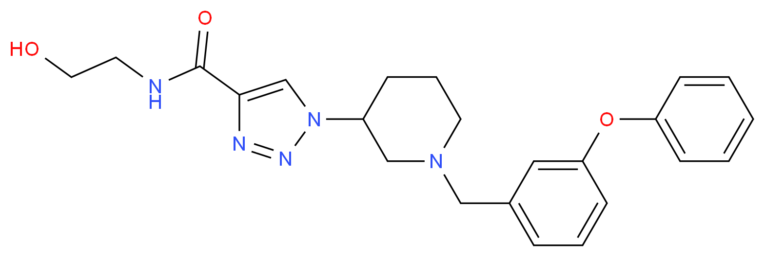 N-(2-hydroxyethyl)-1-[1-(3-phenoxybenzyl)-3-piperidinyl]-1H-1,2,3-triazole-4-carboxamide_Molecular_structure_CAS_)
