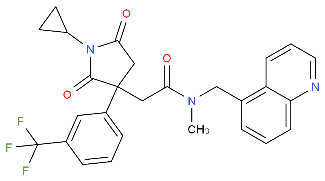 2-{1-cyclopropyl-2,5-dioxo-3-[3-(trifluoromethyl)phenyl]-3-pyrrolidinyl}-N-methyl-N-(5-quinolinylmethyl)acetamide_Molecular_structure_CAS_)