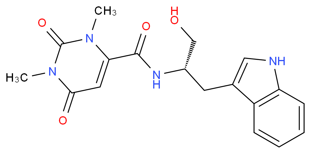 N-[(1S)-2-hydroxy-1-(1H-indol-3-ylmethyl)ethyl]-1,3-dimethyl-2,6-dioxo-1,2,3,6-tetrahydro-4-pyrimidinecarboxamide_Molecular_structure_CAS_)