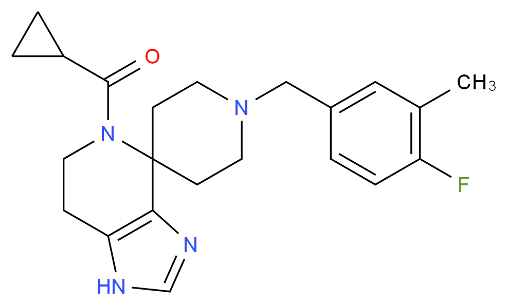 5-(cyclopropylcarbonyl)-1'-(4-fluoro-3-methylbenzyl)-1,5,6,7-tetrahydrospiro[imidazo[4,5-c]pyridine-4,4'-piperidine]_Molecular_structure_CAS_)