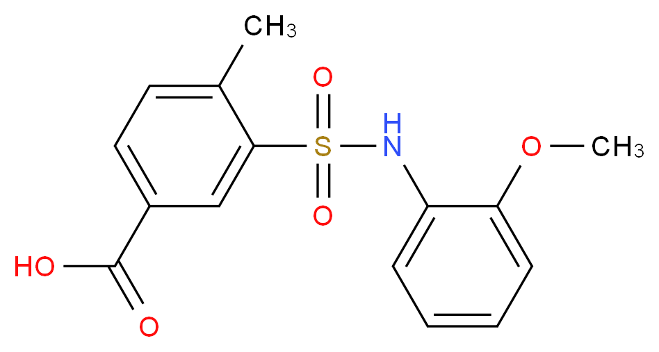 3-(2-Methoxy-phenylsulfamoyl)-4-methyl-benzoic acid_Molecular_structure_CAS_)