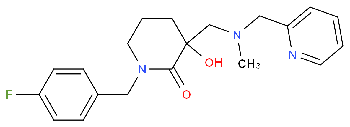 1-(4-fluorobenzyl)-3-hydroxy-3-{[methyl(2-pyridinylmethyl)amino]methyl}-2-piperidinone_Molecular_structure_CAS_)